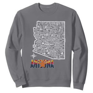 Arizona Map Phoenix Sedona Tucson Southwest Travel Sweatshirt