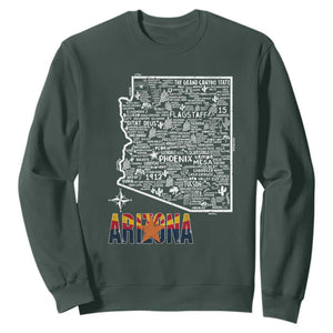 Arizona Map Phoenix Sedona Tucson Southwest Travel Sweatshirt