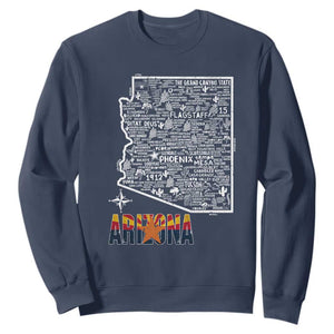 Arizona Map Phoenix Sedona Tucson Southwest Travel Sweatshirt