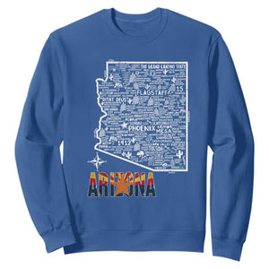 Arizona Map Phoenix Sedona Tucson Southwest Travel Sweatshirt