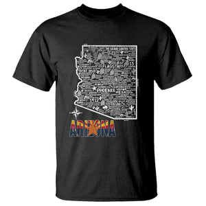 Arizona Map Phoenix Sedona Tucson Southwest Travel T Shirt