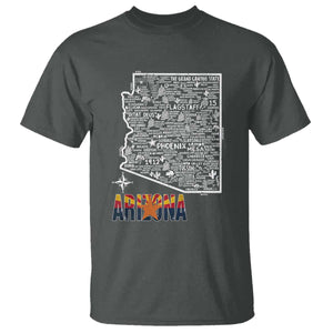 Arizona Map Phoenix Sedona Tucson Southwest Travel T Shirt