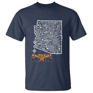 Arizona Map Phoenix Sedona Tucson Southwest Travel T Shirt