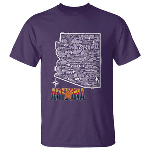 Arizona Map Phoenix Sedona Tucson Southwest Travel T Shirt
