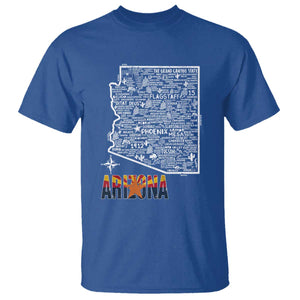 Arizona Map Phoenix Sedona Tucson Southwest Travel T Shirt