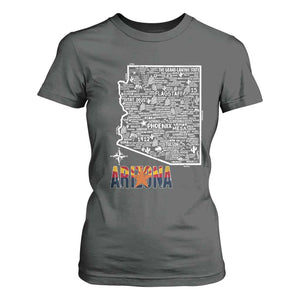 Arizona Map Phoenix Sedona Tucson Southwest Travel T Shirt For Women