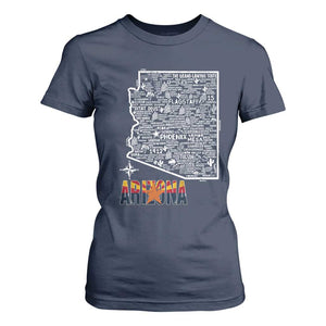 Arizona Map Phoenix Sedona Tucson Southwest Travel T Shirt For Women