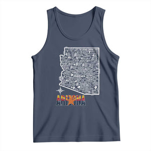 Arizona Map Phoenix Sedona Tucson Southwest Travel Tank Top