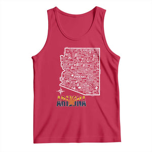 Arizona Map Phoenix Sedona Tucson Southwest Travel Tank Top