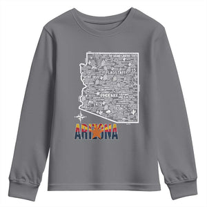 Arizona Map Phoenix Sedona Tucson Southwest Travel Youth Sweatshirt