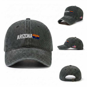 Vintage Arizona AZ State Flag Washed Cotton Baseball Cap