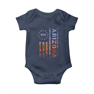 Arizona American Flag Pride Cactus Landscape Established 1912 Baby Onesie