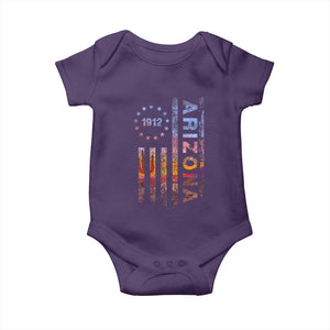 Arizona American Flag Pride Cactus Landscape Established 1912 Baby Onesie