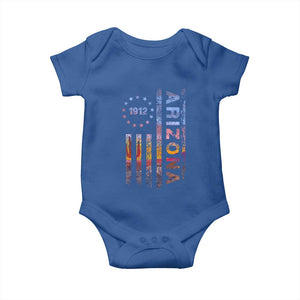 Arizona American Flag Pride Cactus Landscape Established 1912 Baby Onesie