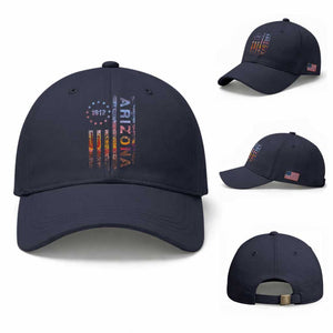 Arizona American Flag Pride Cactus Landscape Established 1912 Baseball Cap