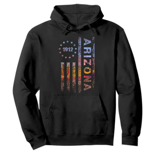 Arizona American Flag Pride Cactus Landscape Established 1912 Hoodie