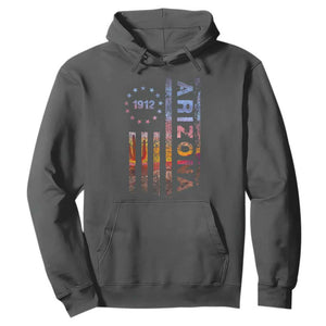 Arizona American Flag Pride Cactus Landscape Established 1912 Hoodie