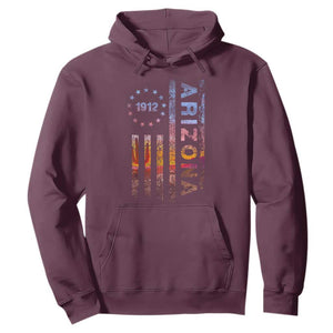 Arizona American Flag Pride Cactus Landscape Established 1912 Hoodie