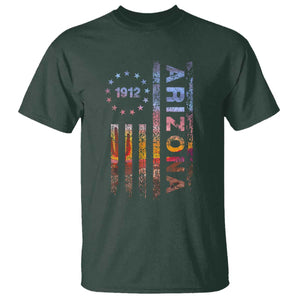 Arizona American Flag Pride Cactus Landscape Established 1912 T Shirt