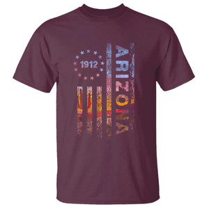Arizona American Flag Pride Cactus Landscape Established 1912 T Shirt