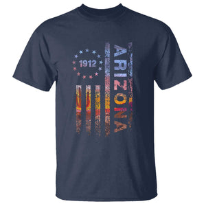 Arizona American Flag Pride Cactus Landscape Established 1912 T Shirt