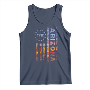 Arizona American Flag Pride Cactus Landscape Established 1912 Tank Top