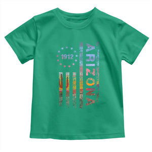 Arizona American Flag Pride Cactus Landscape Established 1912 Toddler T Shirt