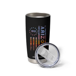 Arizona American Flag Pride Cactus Landscape Established 1912 Tumbler Cup