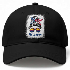 Arizona American Flag Messy Bun Pride Baseball Cap