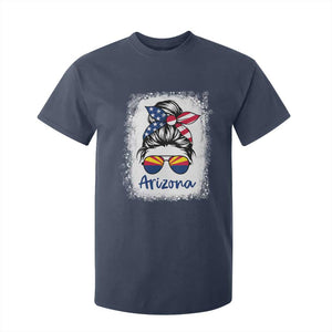 Arizona American Flag Messy Bun Pride T Shirt For Kid
