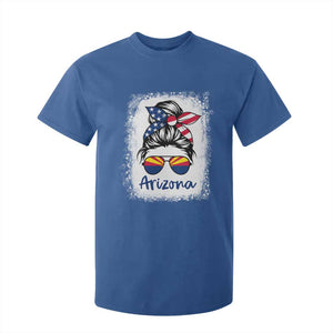 Arizona American Flag Messy Bun Pride T Shirt For Kid