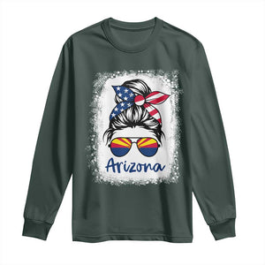 Arizona American Flag Messy Bun Pride Long Sleeve Shirt
