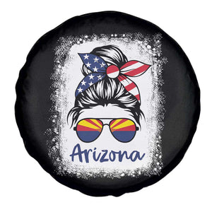 Arizona American Flag Messy Bun Pride Spare Tire Cover TS14 Print Your Wear