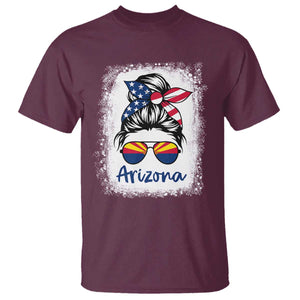 Arizona American Flag Messy Bun Pride T Shirt