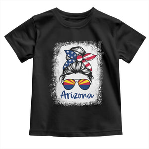 Arizona American Flag Messy Bun Pride Toddler T Shirt