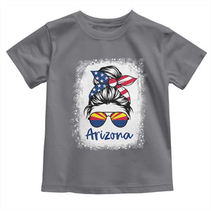 Arizona American Flag Messy Bun Pride Toddler T Shirt