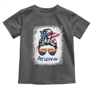 Arizona American Flag Messy Bun Pride Toddler T Shirt