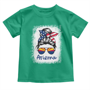 Arizona American Flag Messy Bun Pride Toddler T Shirt