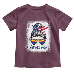 Arizona American Flag Messy Bun Pride Toddler T Shirt
