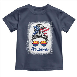 Arizona American Flag Messy Bun Pride Toddler T Shirt