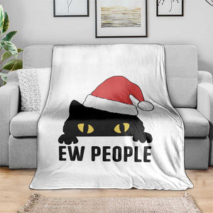 Funny Cat Christmas Throw Blanket Ew People Anti Social Grumpy Cat Xmas TS14 Print Your Wear