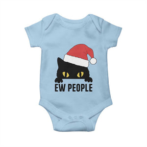 Funny Cat Christmas Baby Onesie Ew People Anti Social Grumpy Cat Xmas TS14 Light Blue Print Your Wear