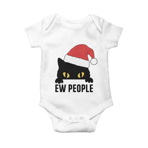 Funny Cat Christmas Baby Onesie Ew People Anti Social Grumpy Cat Xmas TS14 White Print Your Wear