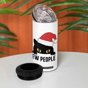 Funny Cat Christmas 4 in 1 Can Cooler Tumbler Ew People Anti Social Grumpy Cat Xmas TS14 Print Your Wear