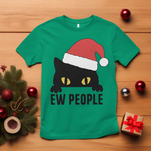 Funny Cat Christmas T Shirt Ew People Anti Social Grumpy Cat Xmas TS14 Irish Green Print Your Wear