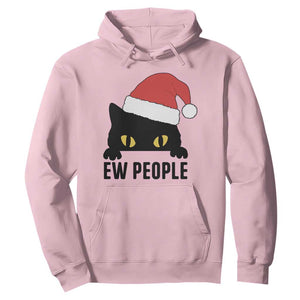 Funny Cat Christmas Hoodie Ew People Anti Social Grumpy Cat Xmas TS14 Light Pink Print Your Wear
