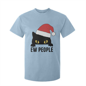 Funny Cat Christmas T Shirt For Kid Ew People Anti Social Grumpy Cat Xmas TS14 Light Blue Print Your Wear