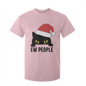 Funny Cat Christmas T Shirt For Kid Ew People Anti Social Grumpy Cat Xmas TS14 Light Pink Print Your Wear