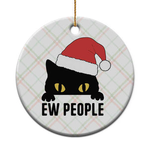 Funny Cat Christmas Ceramic Ornament Ew People Anti Social Grumpy Cat Xmas TS14 1pc Christmas Plaid Print Your Wear