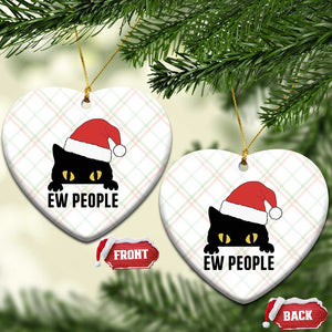 Funny Cat Christmas Ceramic Ornament Ew People Anti Social Grumpy Cat Xmas TS14 Print Your Wear